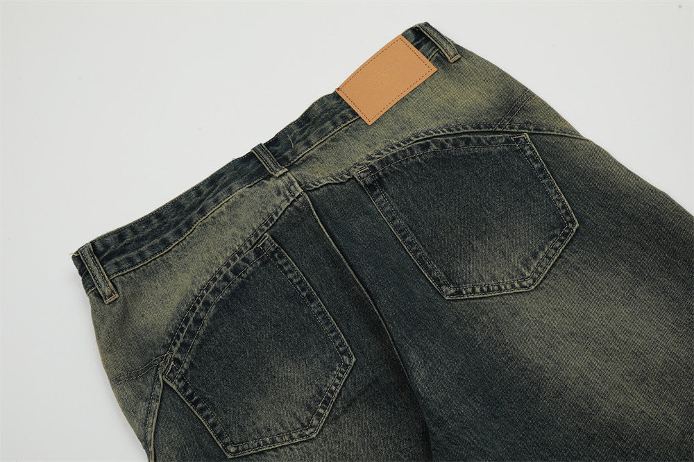 Washing Horn Denim Trousers For Men