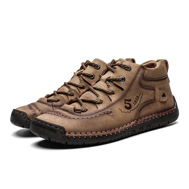 Mens Outdoor Casual Hundred Hand Stitched Low Top Martin Boots