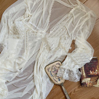 French Style Vintage Court Style Nightdress Two-piece Set Morning Gowns Super Fairy