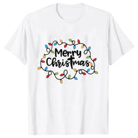Men T-Shirt Christmas Lights Graphic Party T
