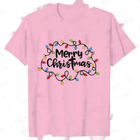 Men T-Shirt Christmas Lights Graphic Party T