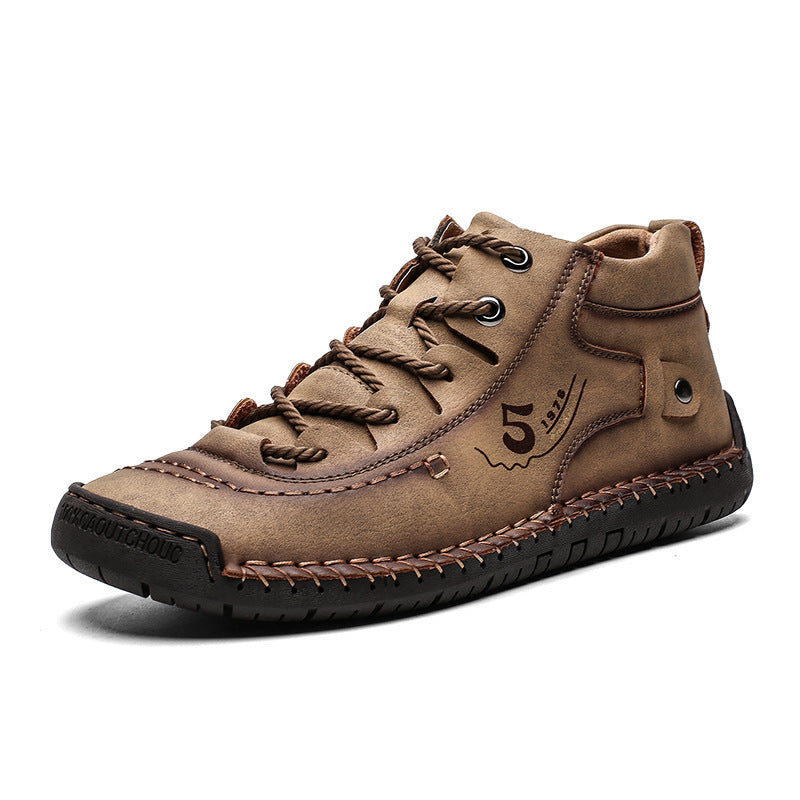 Mens Outdoor Casual Hundred Hand Stitched Low Top Martin Boots