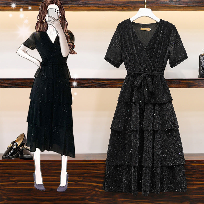 Women's V-Neck Cupcake Party Dress - Flirty Cocktail Dress