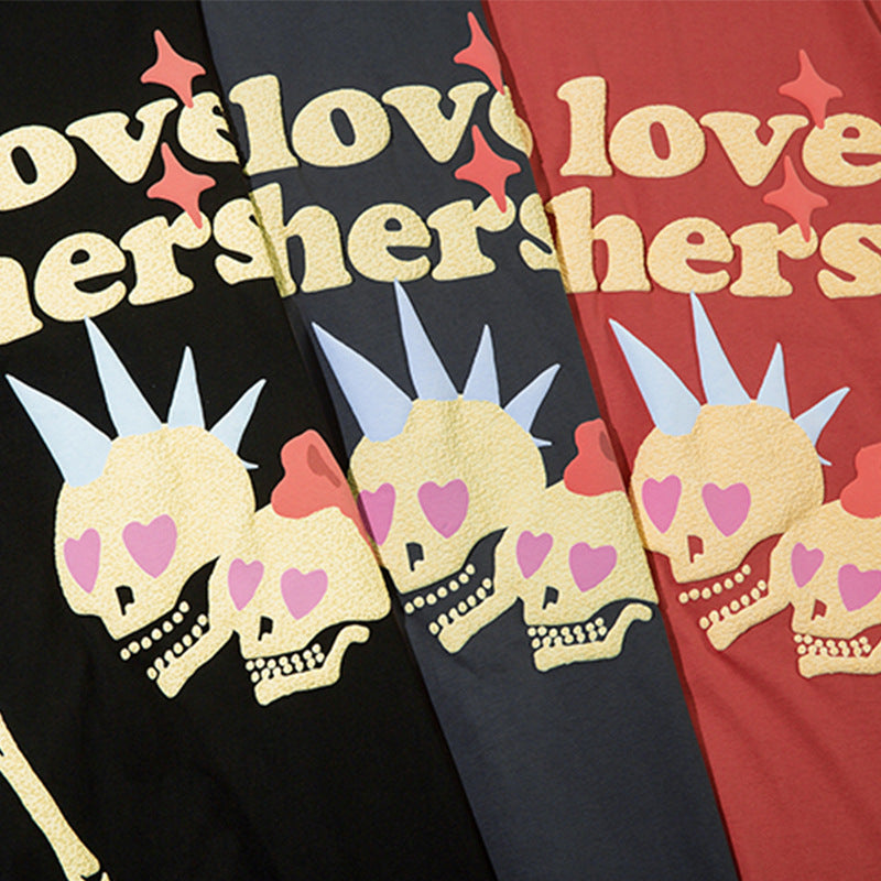 Mens Fashion Casual Fun Skull And Bones Print Short Sleeve