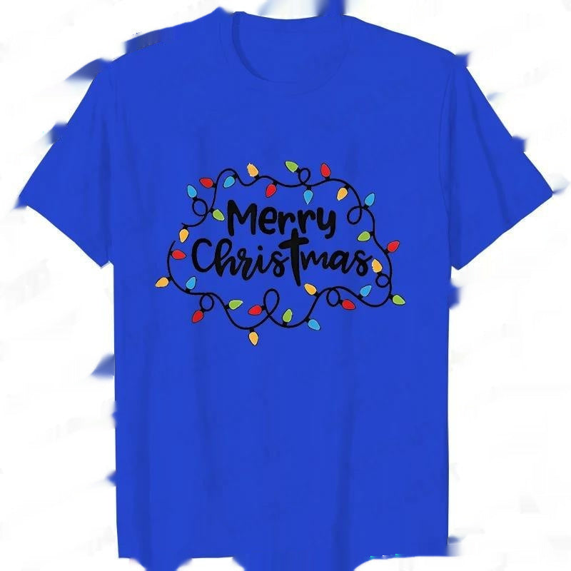 Men T-Shirt Christmas Lights Graphic Party T