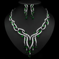 New Crystal Jewelry Zircon Jewelry Set Tassel Pendant