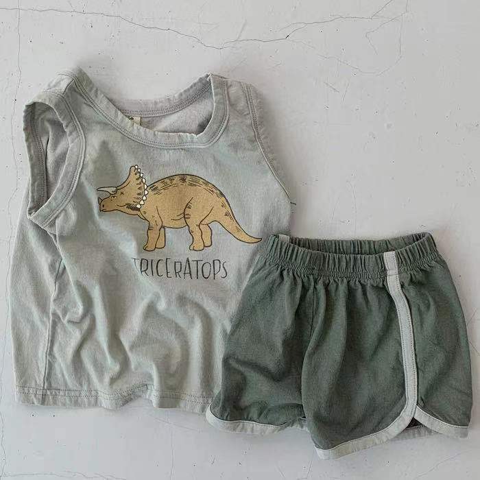 Personality Vest Shorts Men And Women Baby Casual Suit