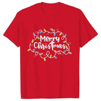 Men T-Shirt Christmas Lights Graphic Party T