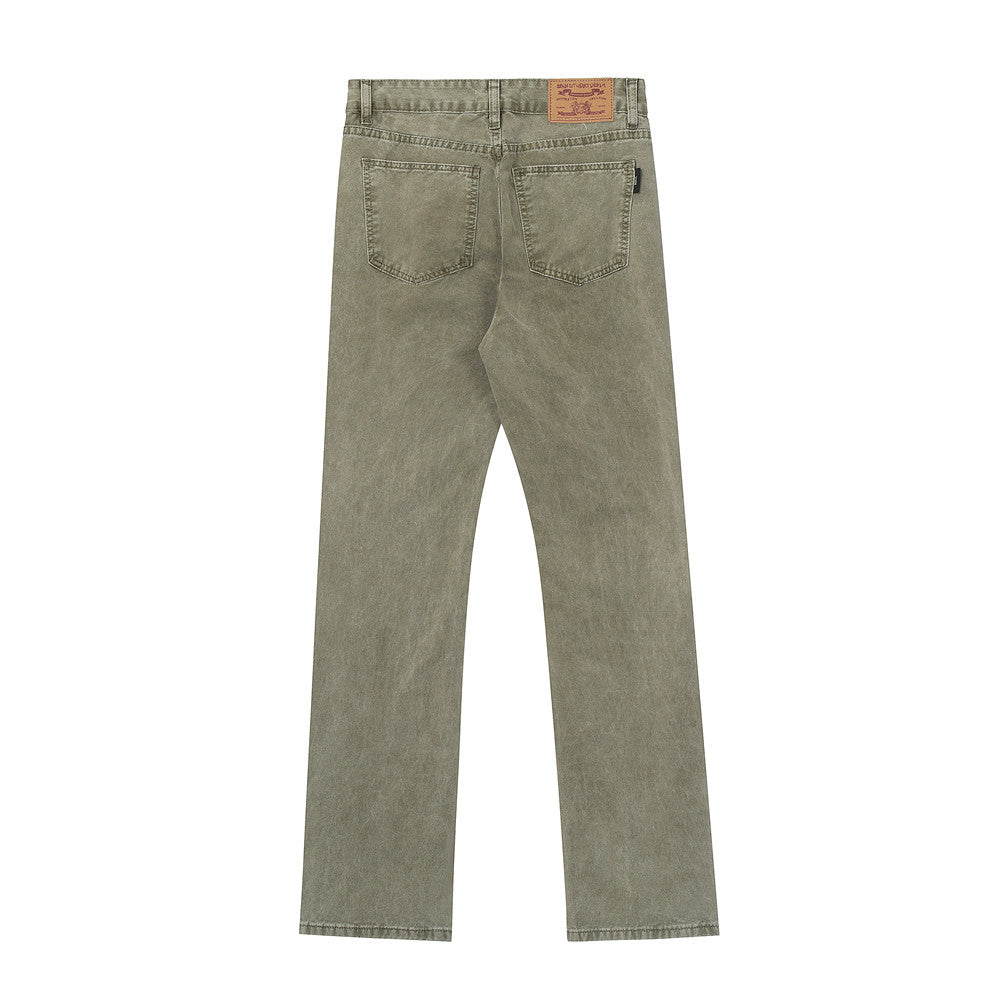 Washed Dyed Denim Trousers For Men