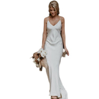 Little White Evening Gown With Train Brigade Shot Long Dress