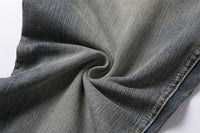 Distressed Washed Denim Trousers For Men