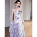 Purple Tube Top Morning Gowns Ethereal Design Wedding Dress Bride