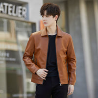 Men's Leather Jacket Unlined Coat Casual Jacket