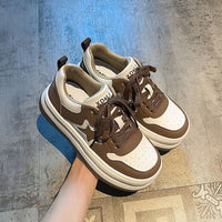 Women's Fashionable And Versatile Star Round Head Heightening Sneakers