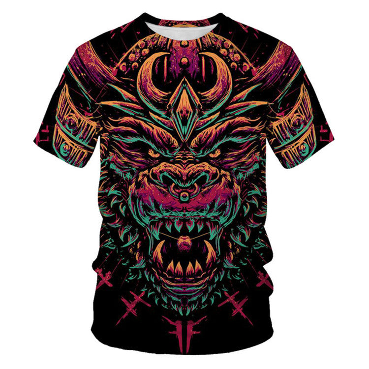 3D Digital Printing Mens Fashion Short Sleeved T Shirt