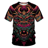 3D Digital Printing Mens Fashion Short Sleeved T Shirt