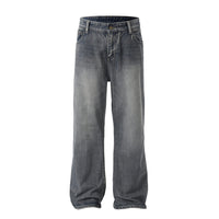 Distressed Washed Denim Trousers For Men