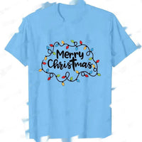 Men T-Shirt Christmas Lights Graphic Party T