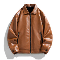 Men's Leather Jacket Unlined Coat Casual Jacket