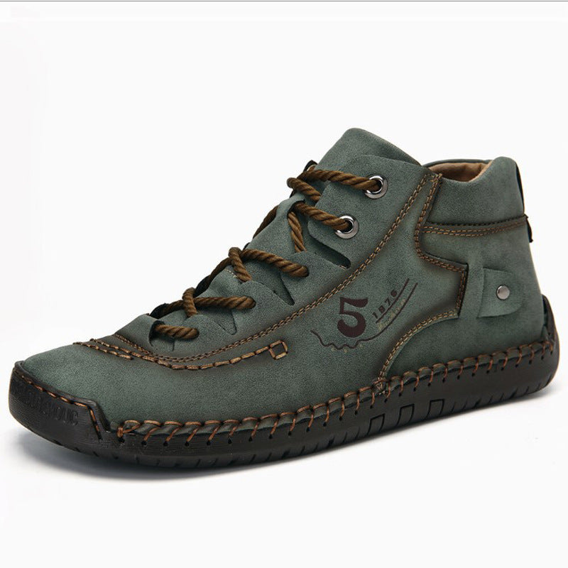 Mens Outdoor Casual Hundred Hand Stitched Low Top Martin Boots